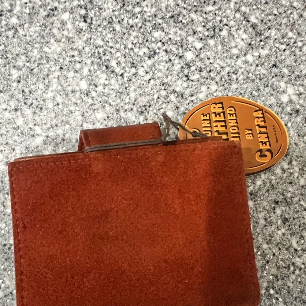 Brown Leather Wallet With Decorative Large Indian Penny Decor